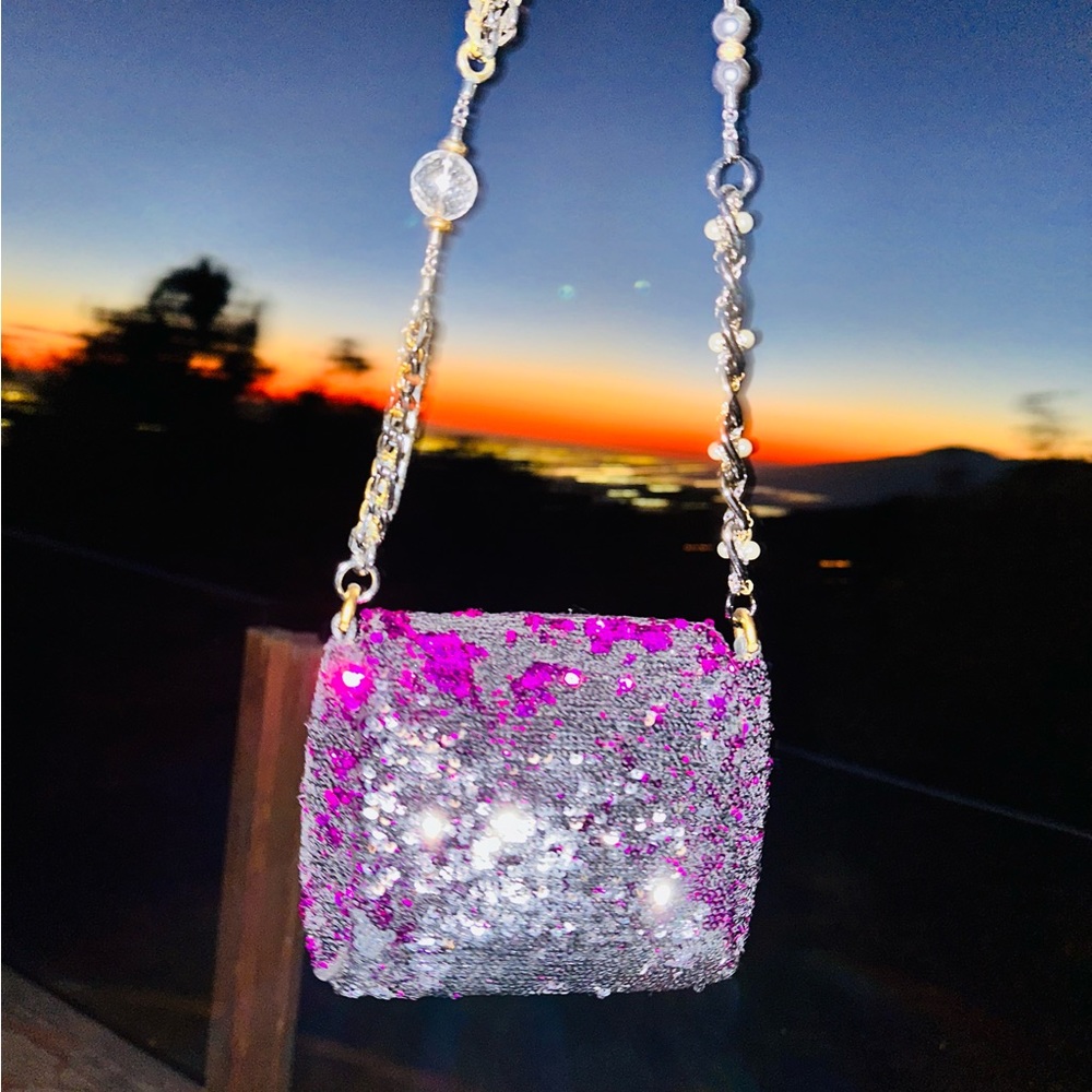 Dolce & Gabbana: Reversible Sequin Beaded Strap Miss Charles Mini Shoulder Bag - Picture 10 of 16